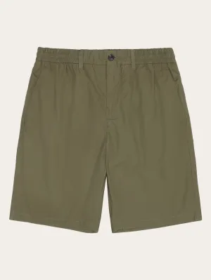 FIG loose poplin elastic waist string shorts - GOTS/Vegan - Burned Olive