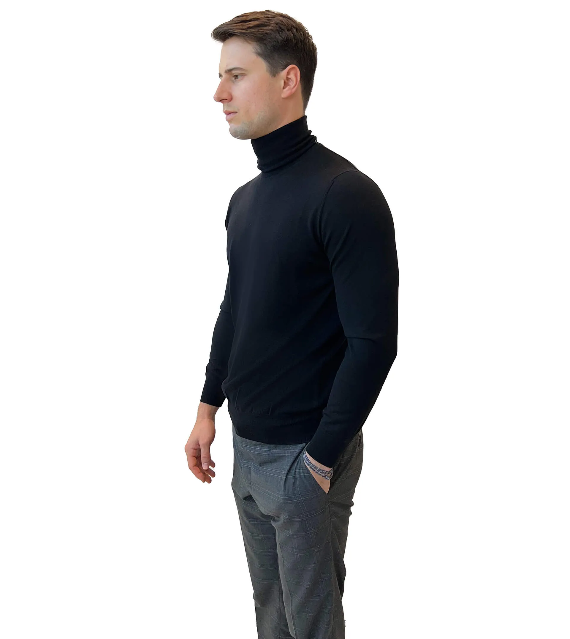 FIORONI CASHMERE Wool/Cashmere Turtleneck Sweater  Colors