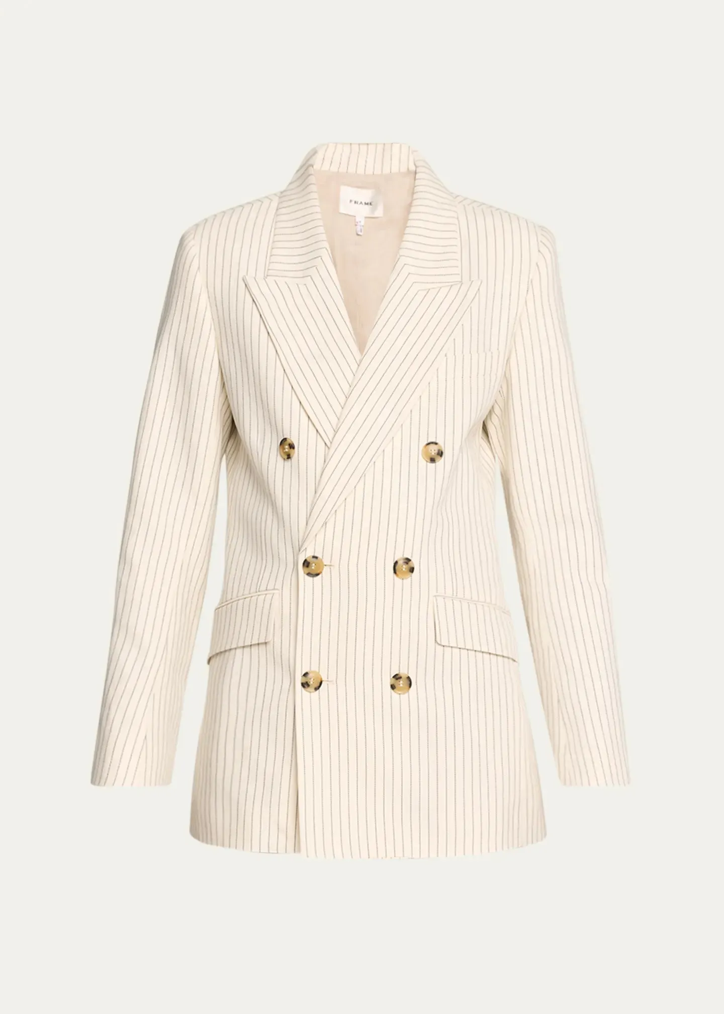 Frame - Double Breasted Blazer in Cream Multi