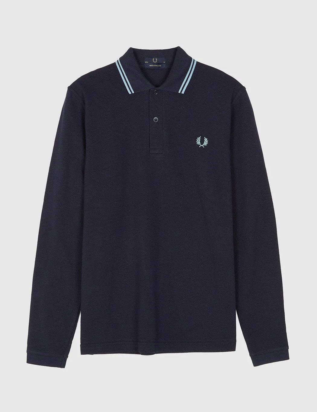 Fred Perry Twin Tipped Long Sleeve Polo Shirt - Navy Blue