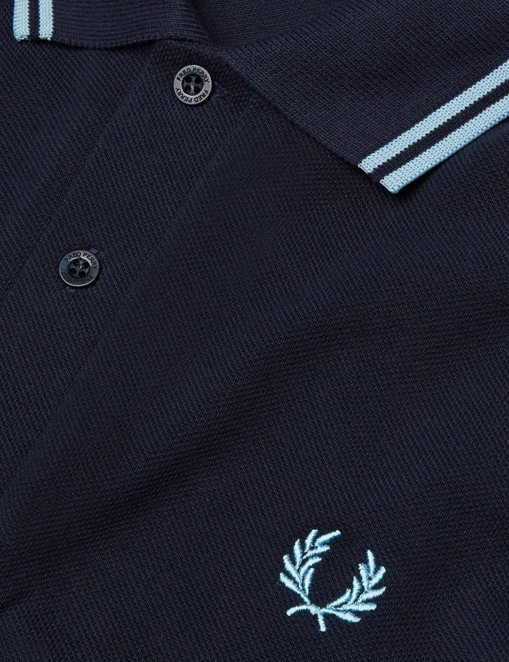 Fred Perry Twin Tipped Long Sleeve Polo Shirt - Navy Blue