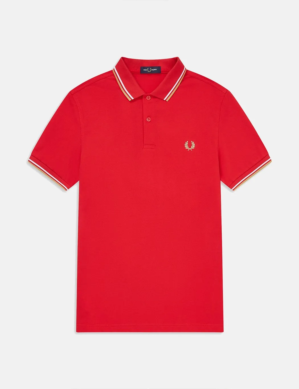 Fred Perry Twin Tipped Polo Shirt - Jester Red/White/Champagne