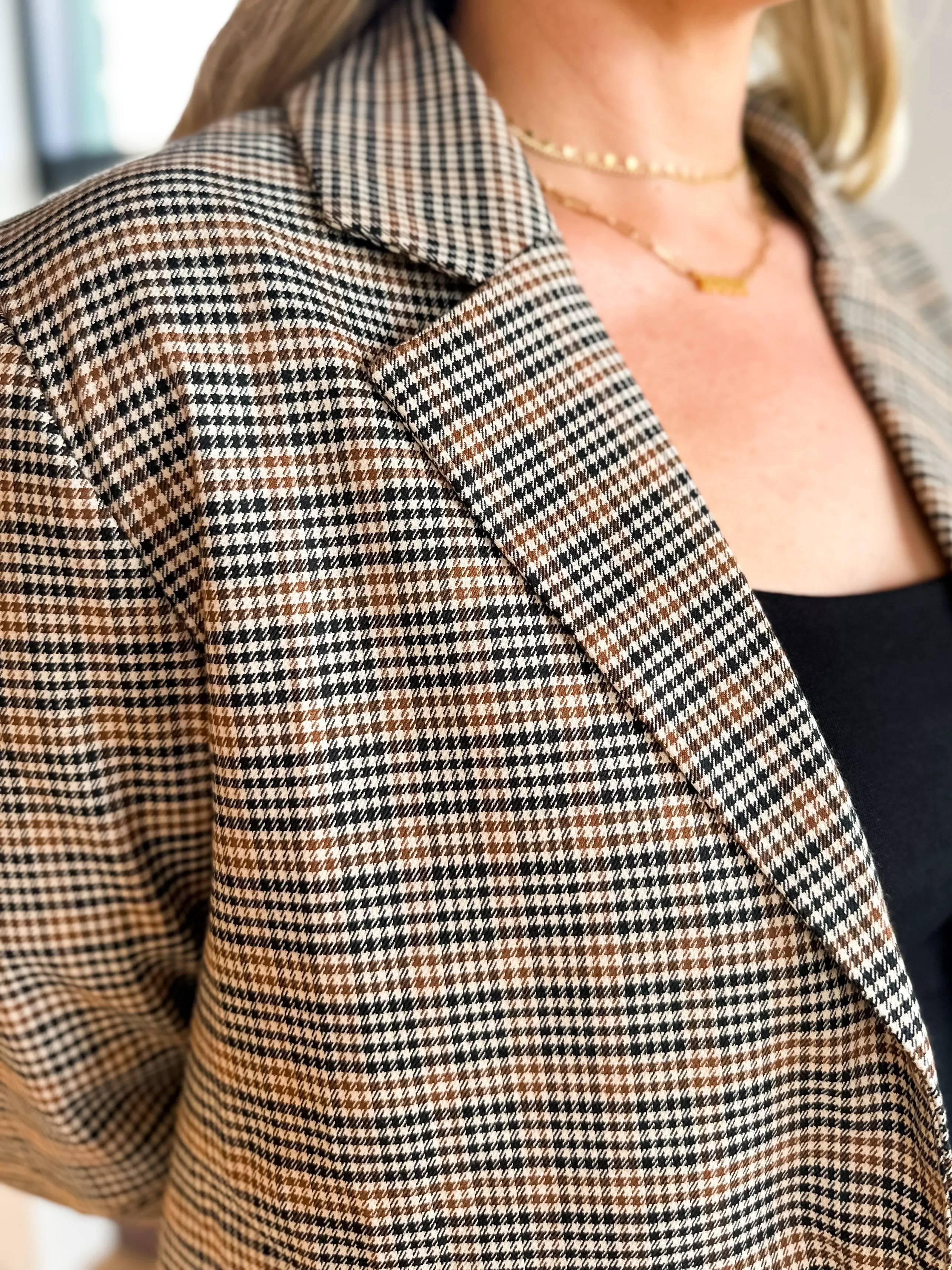 Glen Check Plaid Blazer