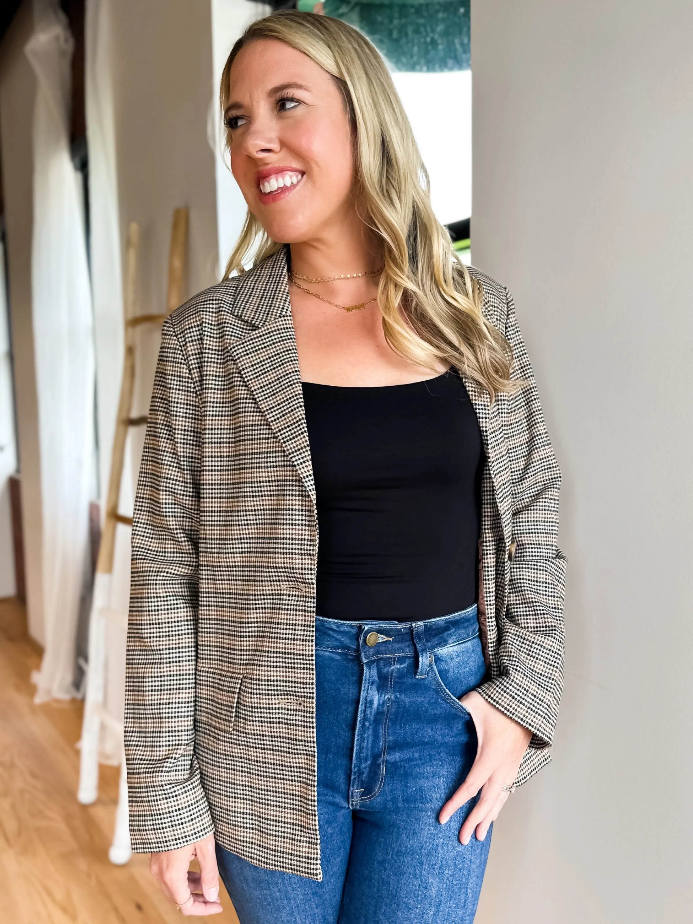 Glen Check Plaid Blazer