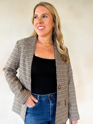 Glen Check Plaid Blazer