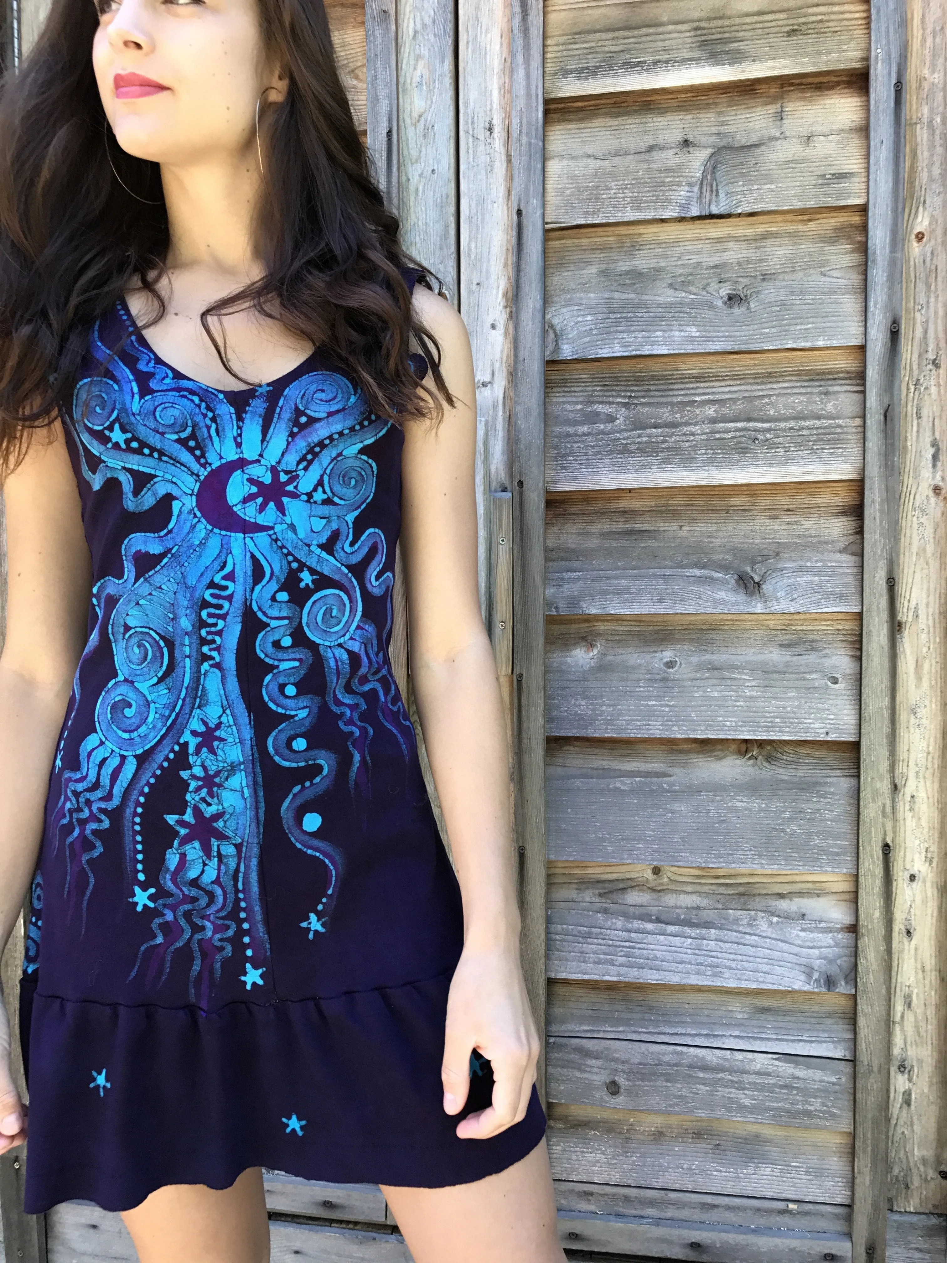 Glowing In The Moonlight Batikwalla Dancing Dress in Organic Cotton - Size Small