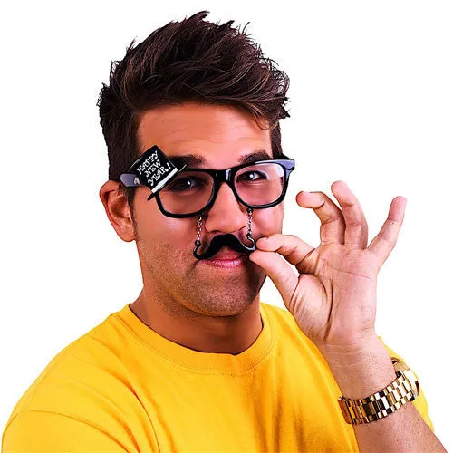 Happy New Year Glasses with Mustache | Sun-Staches