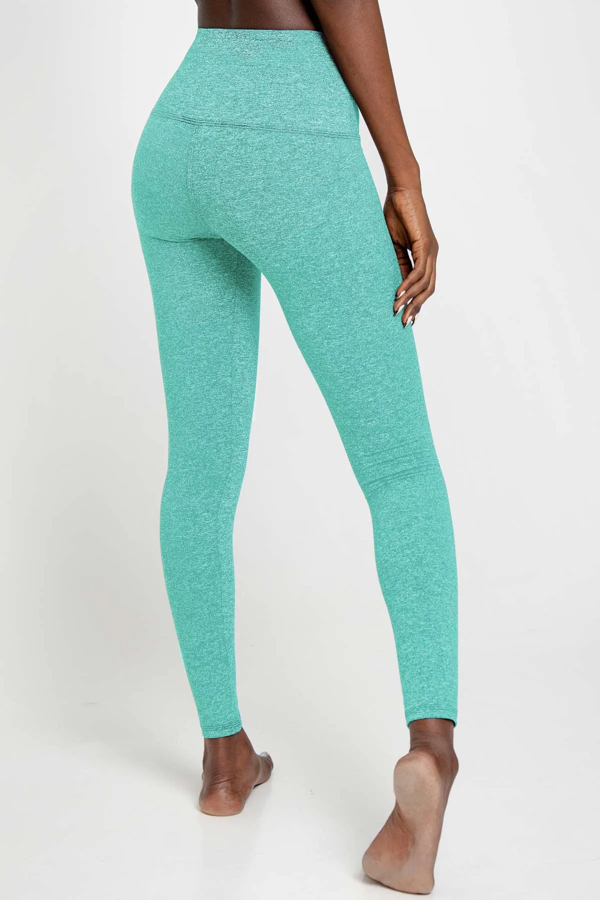 Heather Mint Lucy Green UV 50  Performance Leggings Yoga Pants - Women