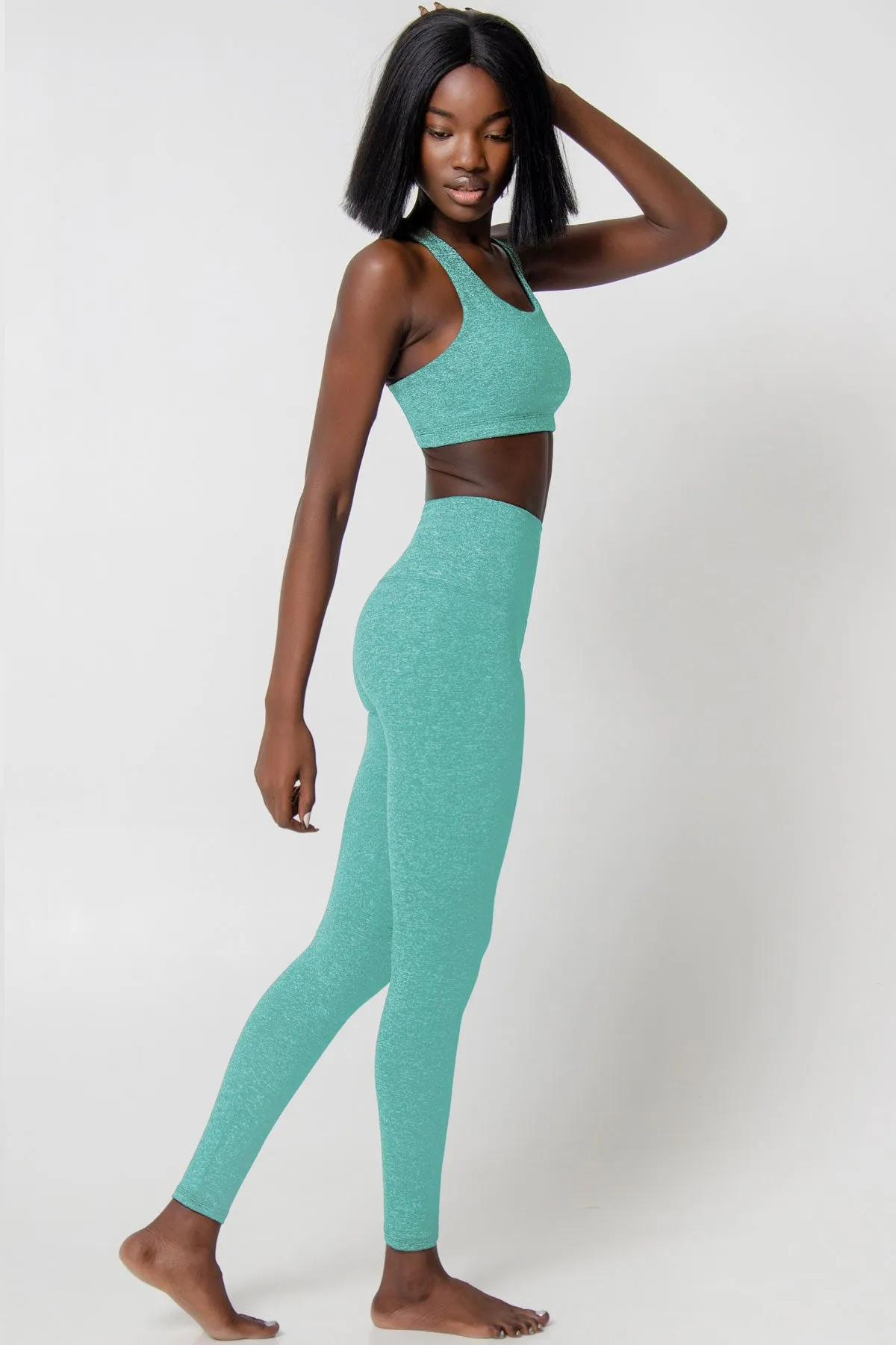 Heather Mint Lucy Green UV 50  Performance Leggings Yoga Pants - Women