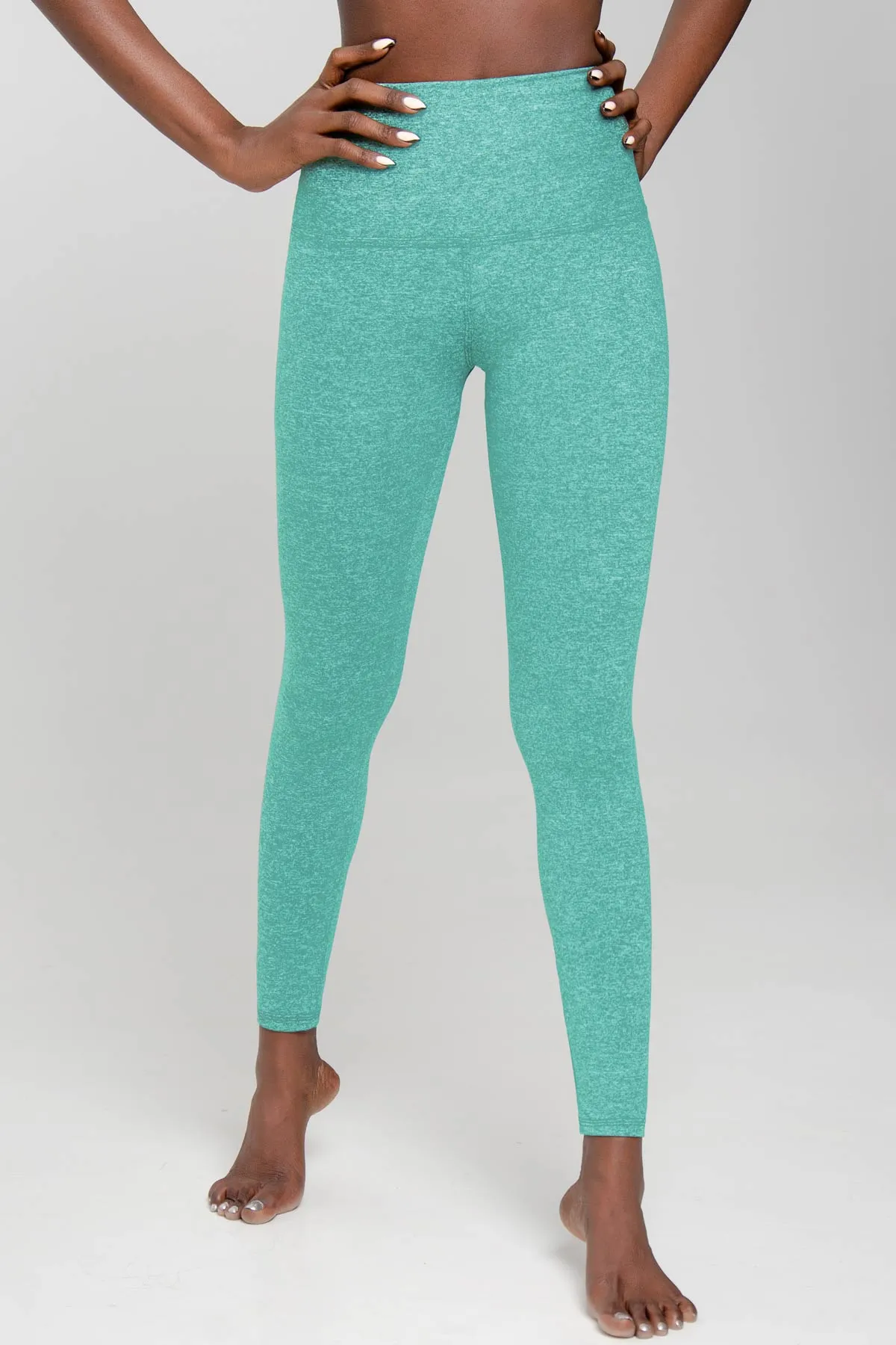 Heather Mint Lucy Green UV 50  Performance Leggings Yoga Pants - Women