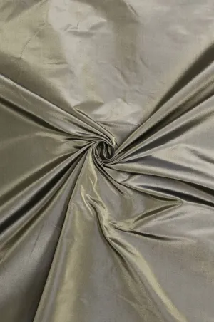 Iridescent Raffia/Total Eclipse Taffeta Silk Fabric