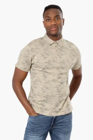 Jay Y. Ko Patterned Button Up Polo Shirt - Beige