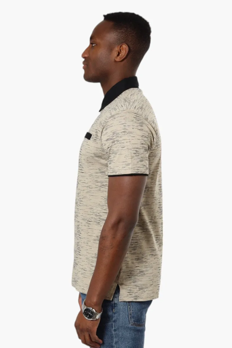 Jay Y. Ko Patterned Front Pocket Polo Shirt - Beige