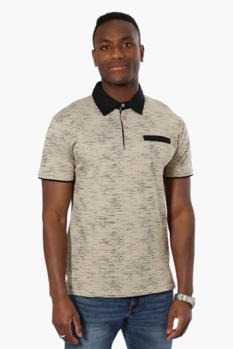 Jay Y. Ko Patterned Front Pocket Polo Shirt - Beige