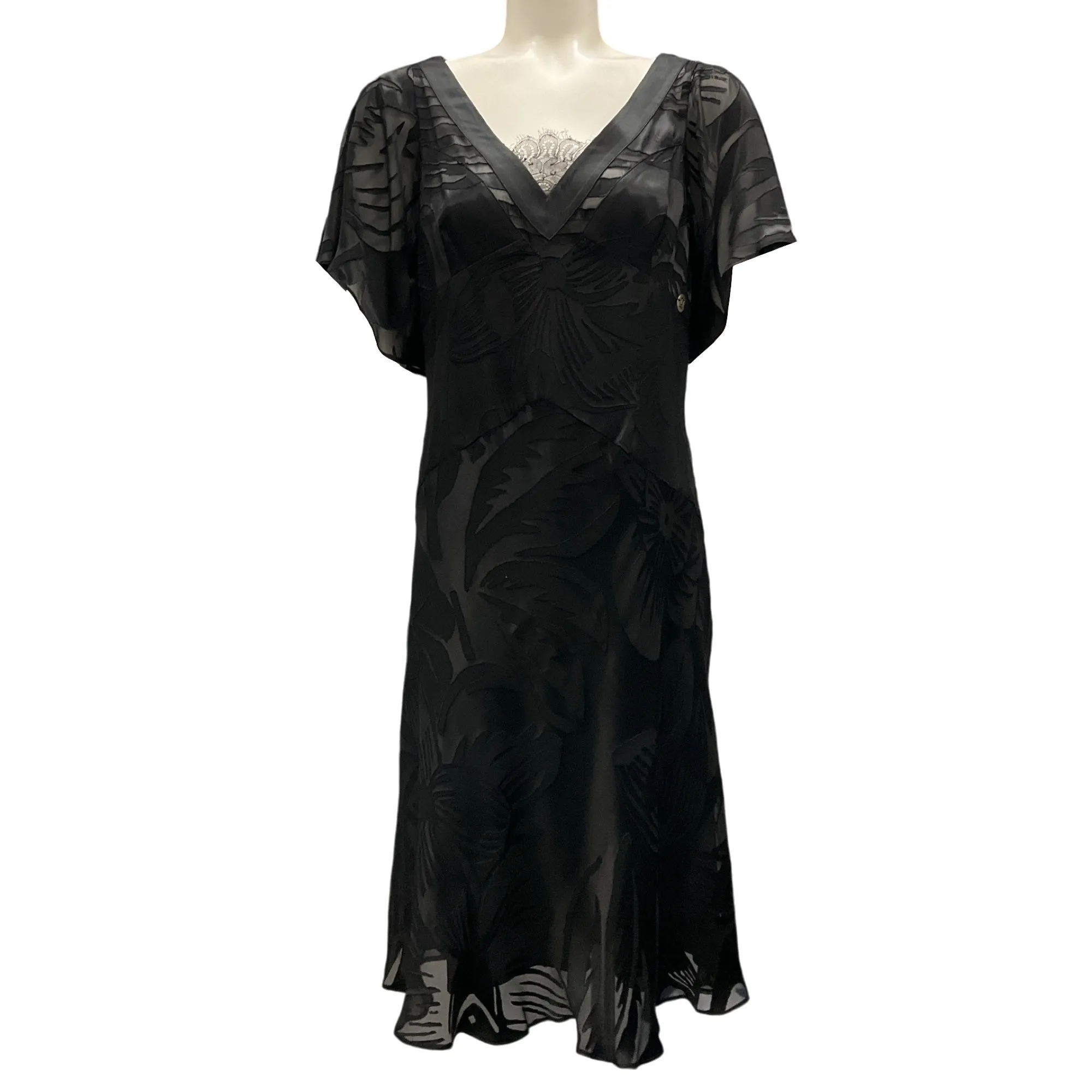 John Galliano Black Vintage Silk Midi Dress