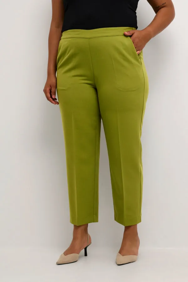 Kaffe Curve Sakira Crop Trousers in Calla Green