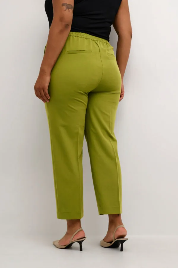 Kaffe Curve Sakira Crop Trousers in Calla Green