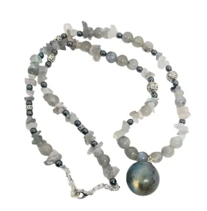 Labradorite Crystal Sphere Necklace