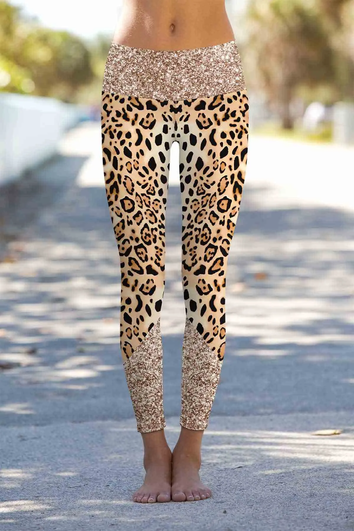 Let's Go Wild Lucy Brown Gold Animal Print Leggings - Mommy and Me