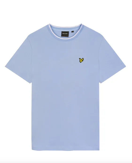 Lyle & Scott Golden Eagle Tipped T-Shirt/Light Blue - New HS24