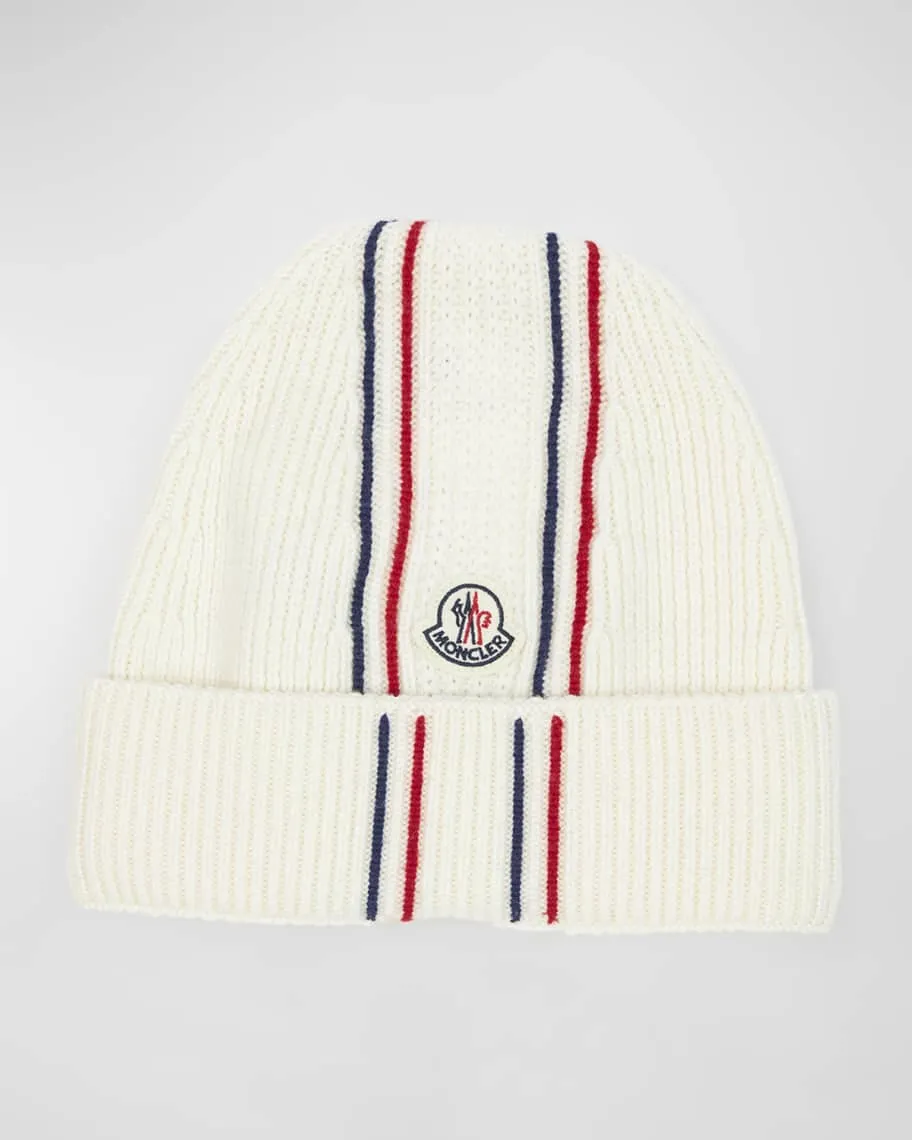 Men's ribbed hat with tipping Moncler