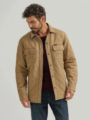 Men's Wrangler Reversible Quilted Shirt Jacket in Clay - 112353398