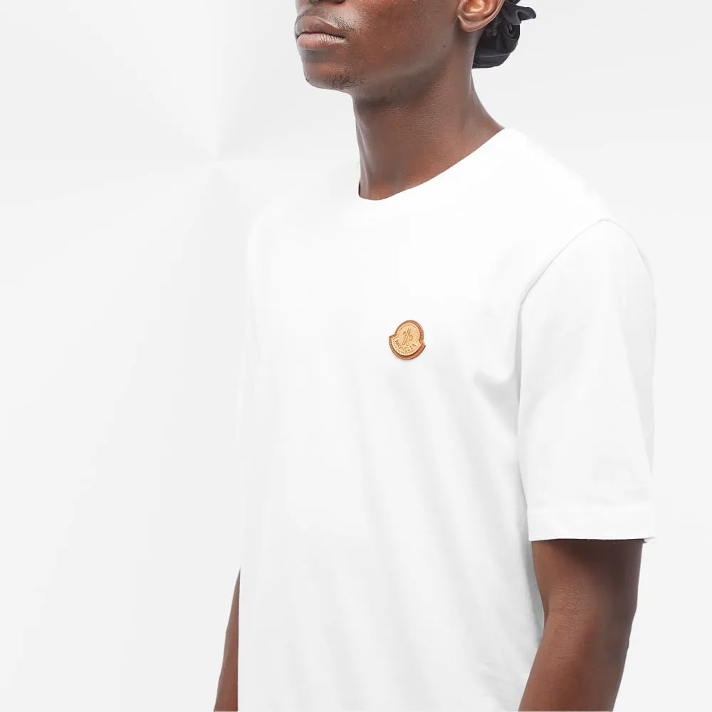 Moncler Leather T-shirt with patch, white