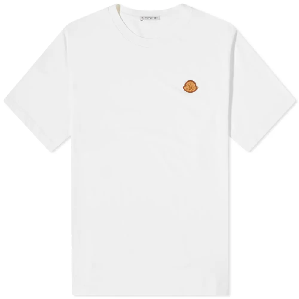 Moncler Leather T-shirt with patch, white