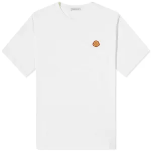 Moncler Leather T-shirt with patch, white