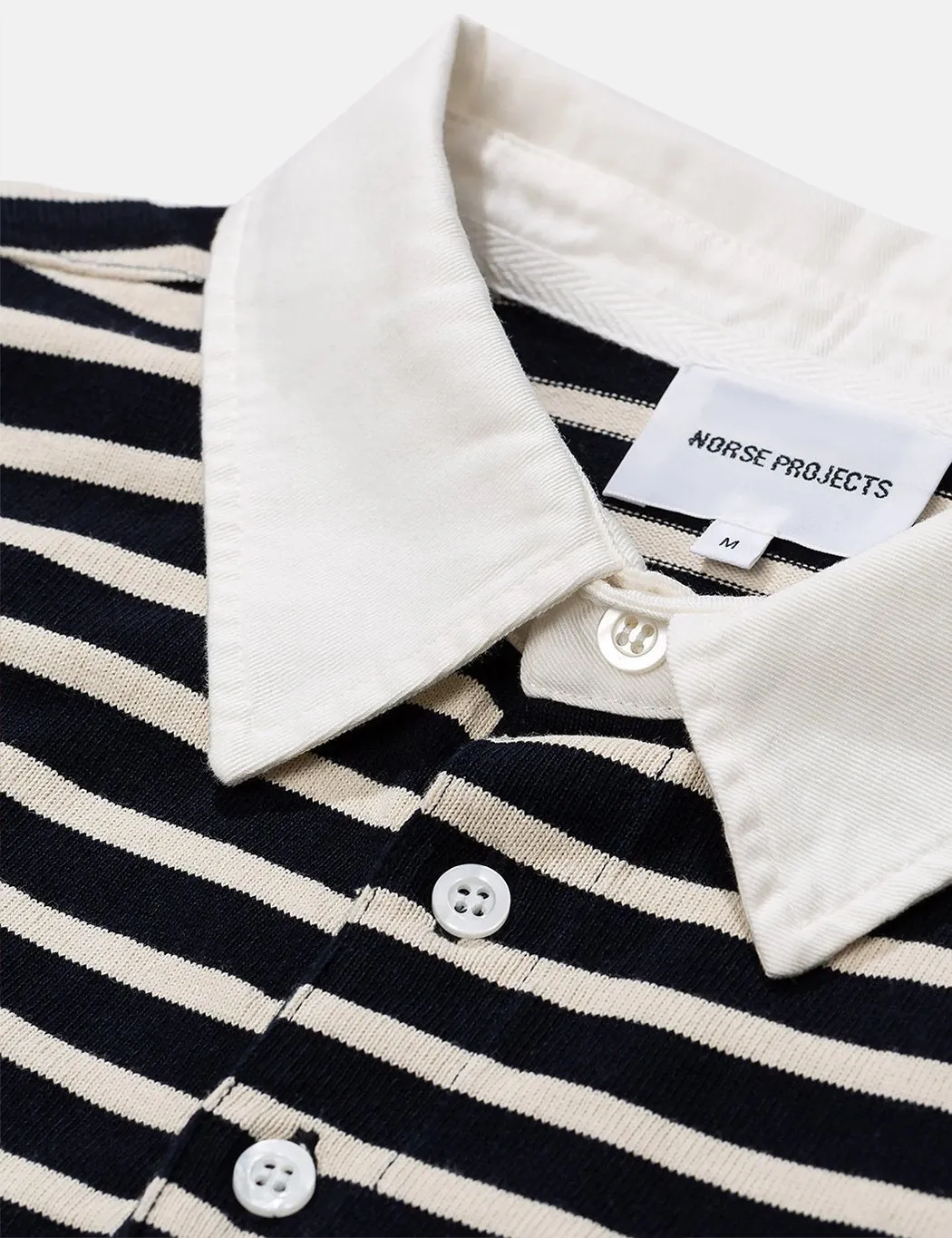 Norse Projects Ruben Compact Cotton Polo (Stripe) - Navy Blue