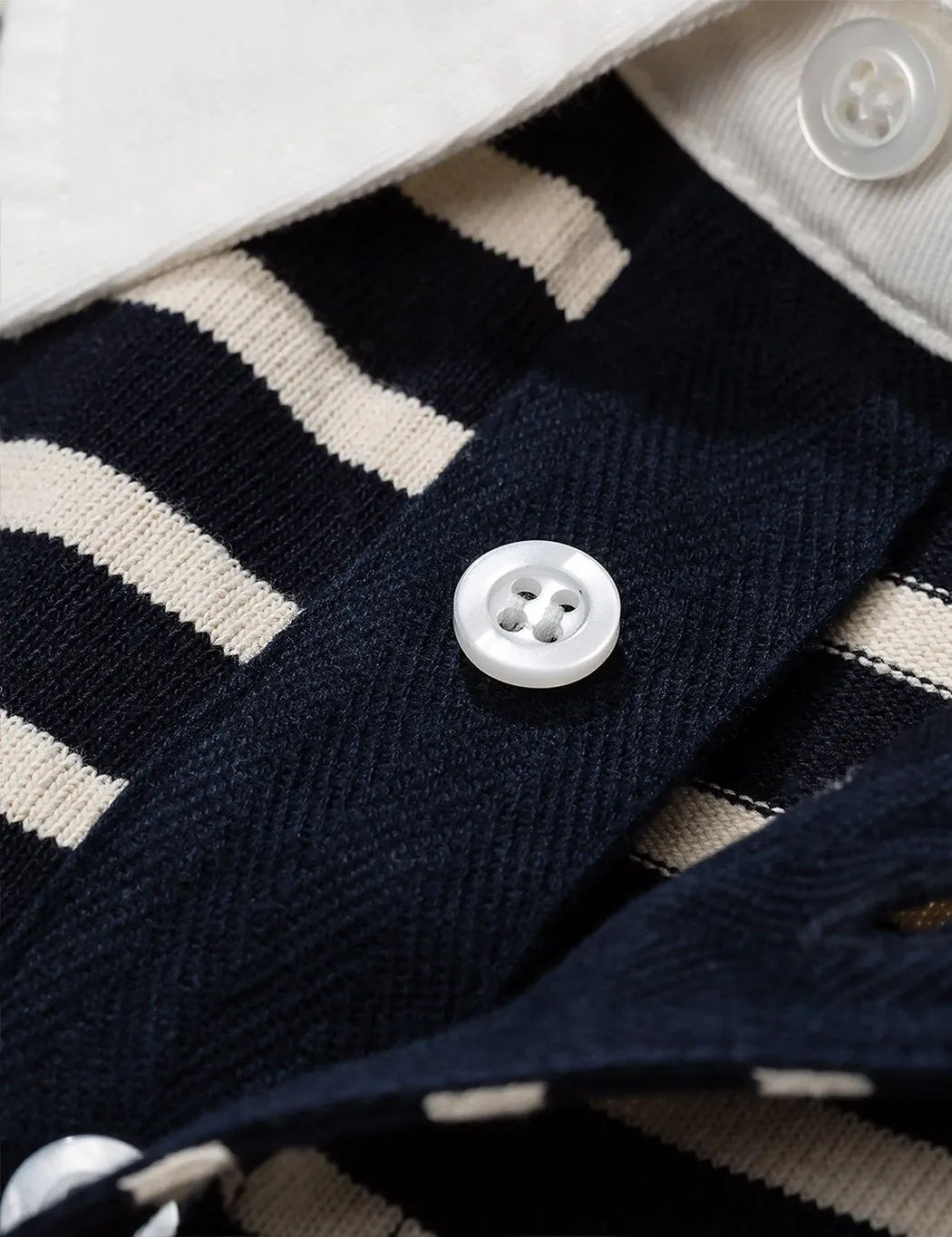 Norse Projects Ruben Compact Cotton Polo (Stripe) - Navy Blue