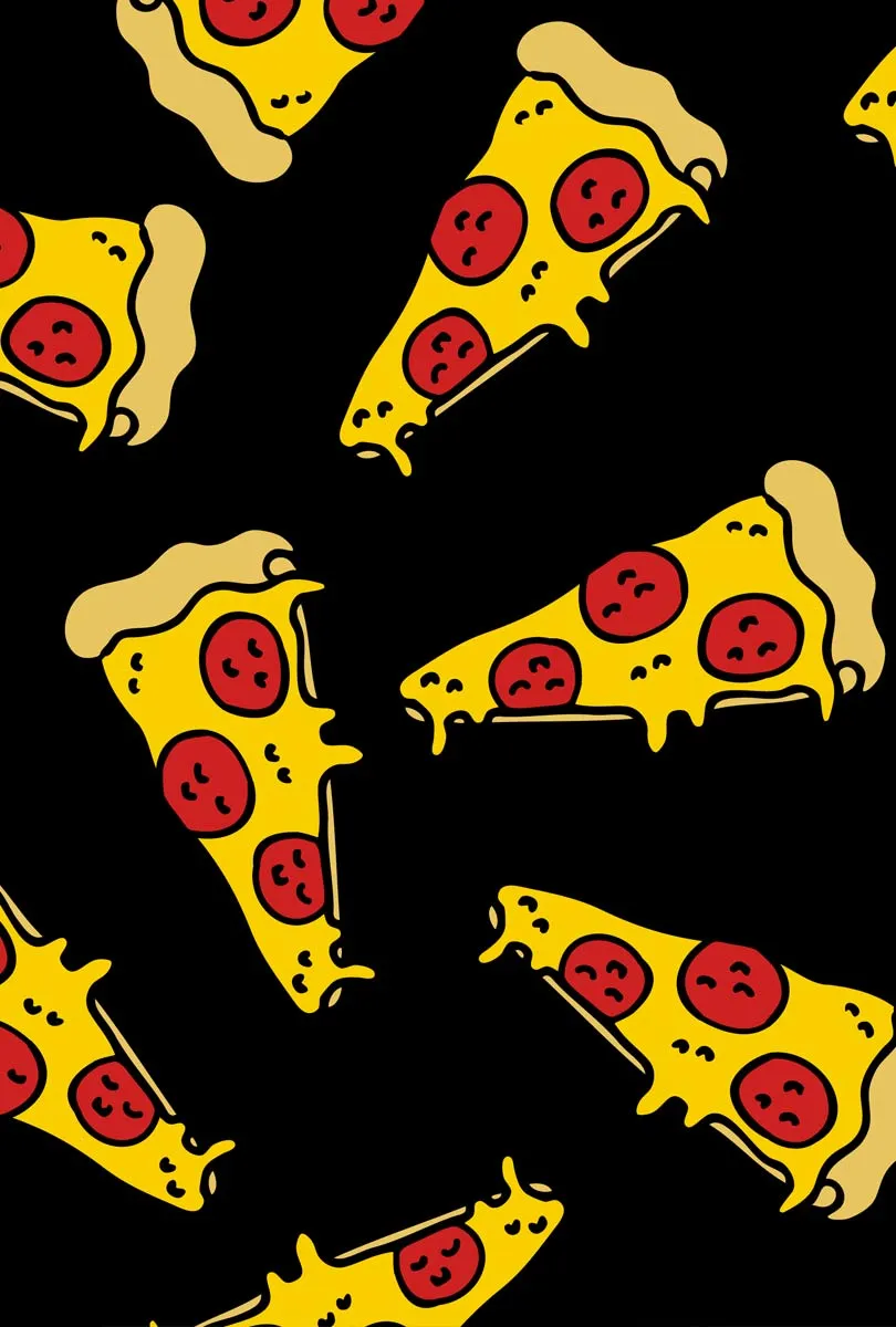 Pepperoni Lucy Black Pizza Printed Cute Leggings Yoga Pants - Women