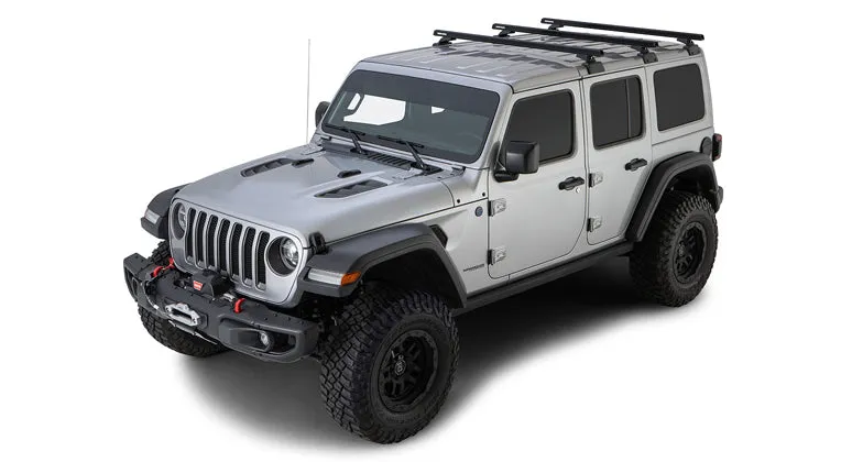 Rhino-Rack Heavy Duty RCL 3 Bar Backbone Roof Rack Jeep Wrangler JL 18-24