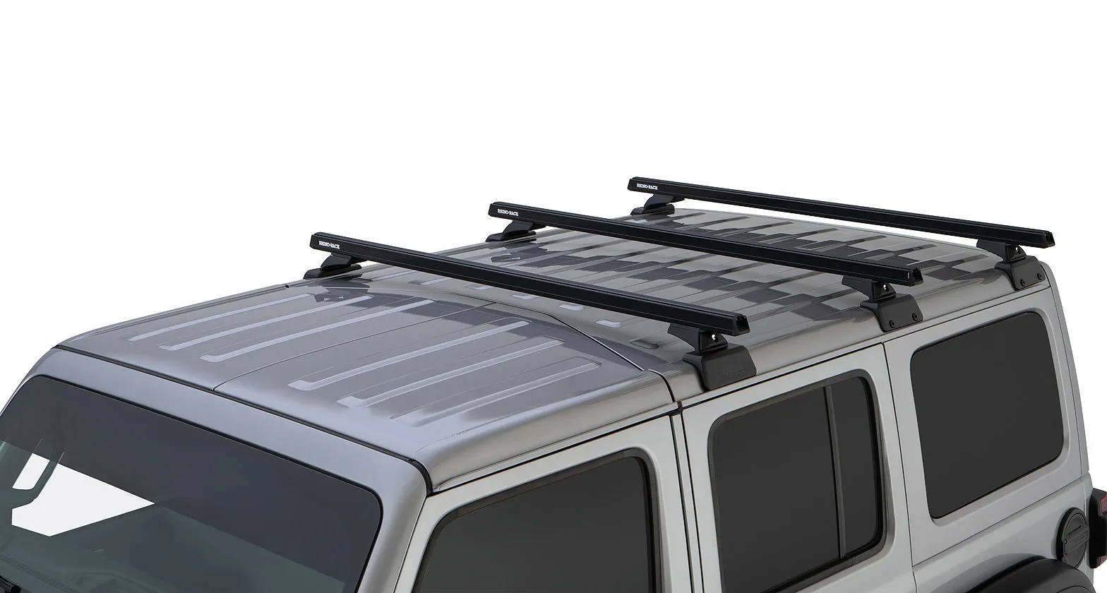 Rhino-Rack Heavy Duty RCL 3 Bar Backbone Roof Rack Jeep Wrangler JL 18-24