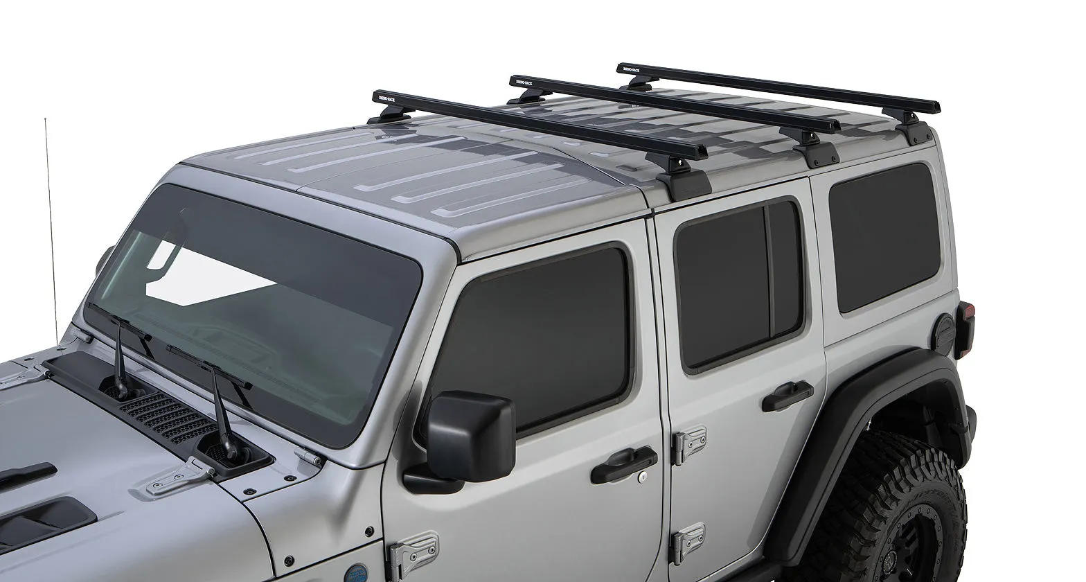 Rhino-Rack Heavy Duty RCL 3 Bar Backbone Roof Rack Jeep Wrangler JL 18-24