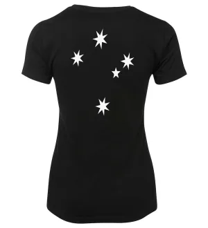 Southern Cross Ladies T-Shirt (Double Sided, Black)