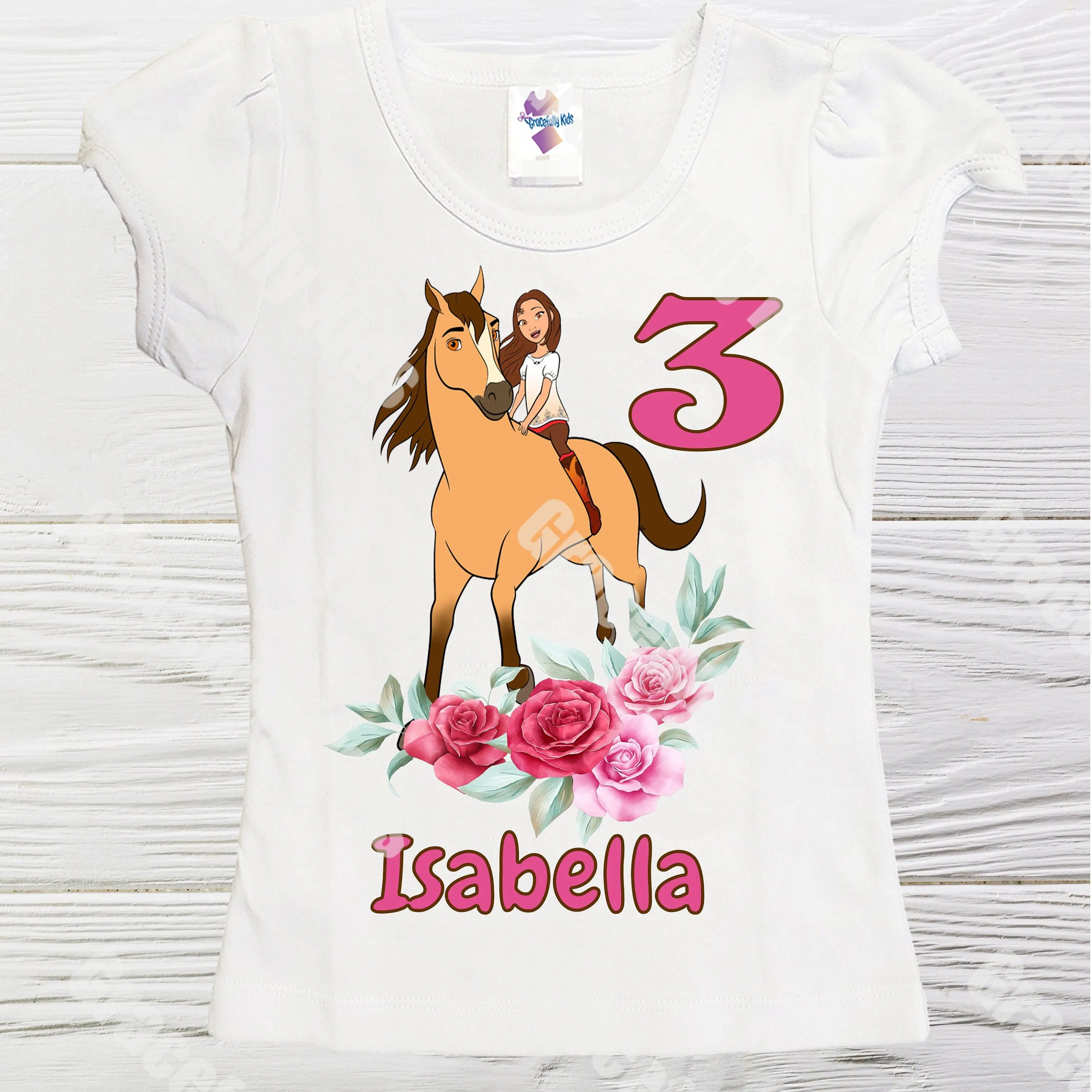 Spirit Riding Free birthday shirt-  Lucky girls  birthday shirt -  Girls Spirit personalized shirts - Lucky shirts  - Girls shirts