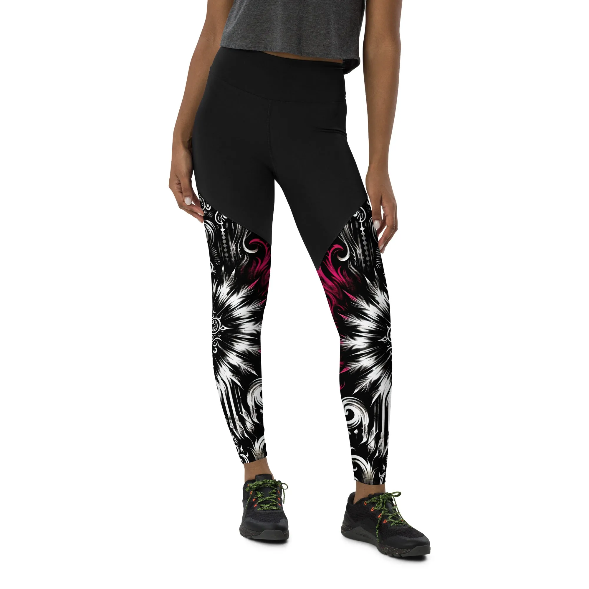 Sports Leggings Gothic Blossom