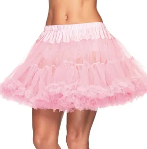 Thigh Length Ruffled Pink Plus Size Petticoat