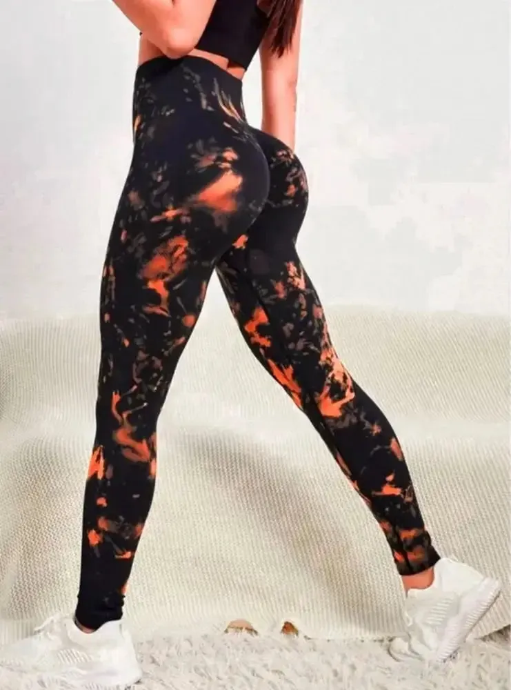 Tie Dye Seamless Leggings Women for Gym Yoga Pants Push Up Workout Sports Leggings  High Waist Tights Ladies Fitness Clothing