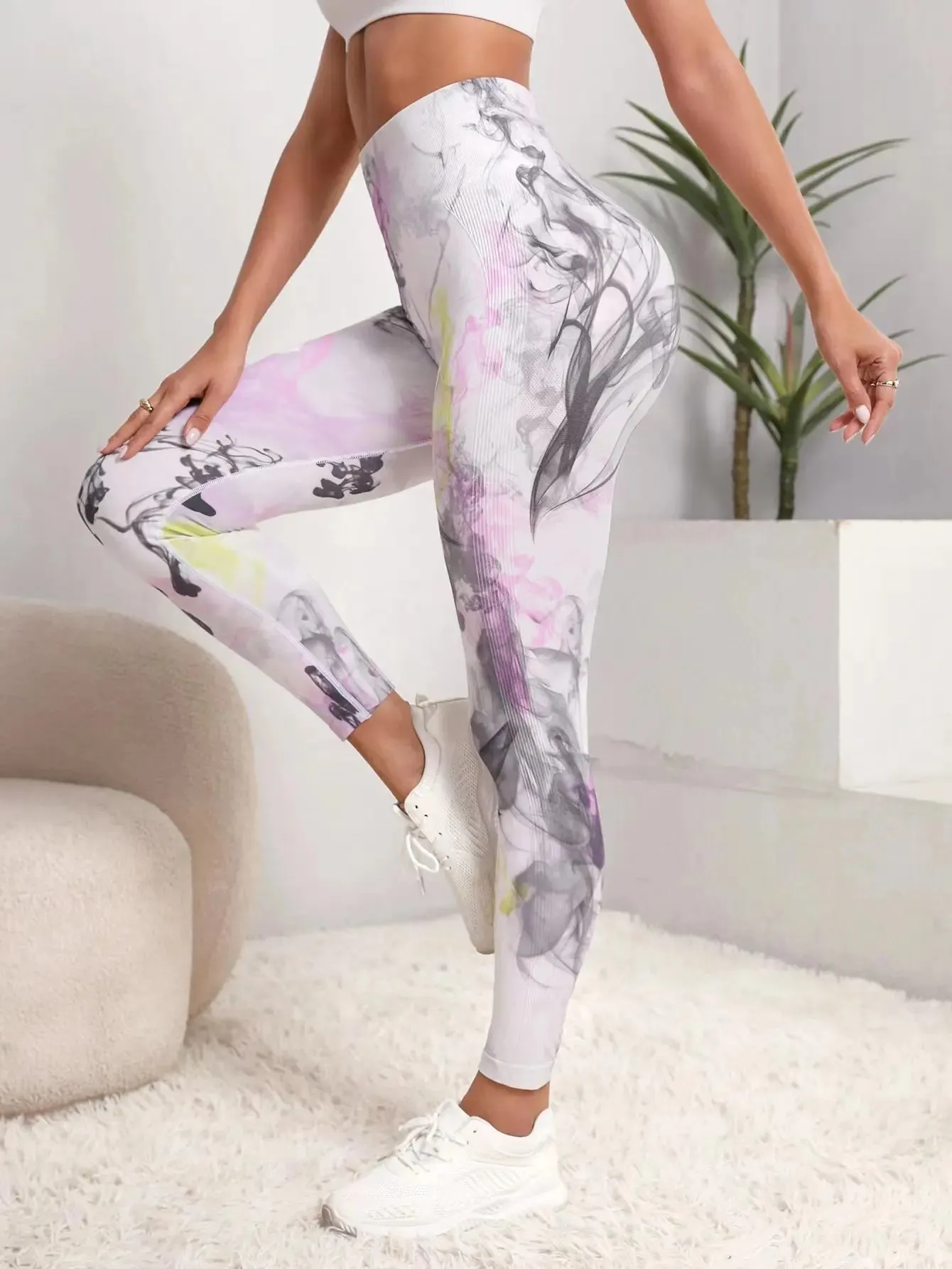 Tie Dye Seamless Leggings Women for Gym Yoga Pants Push Up Workout Sports Leggings  High Waist Tights Ladies Fitness Clothing