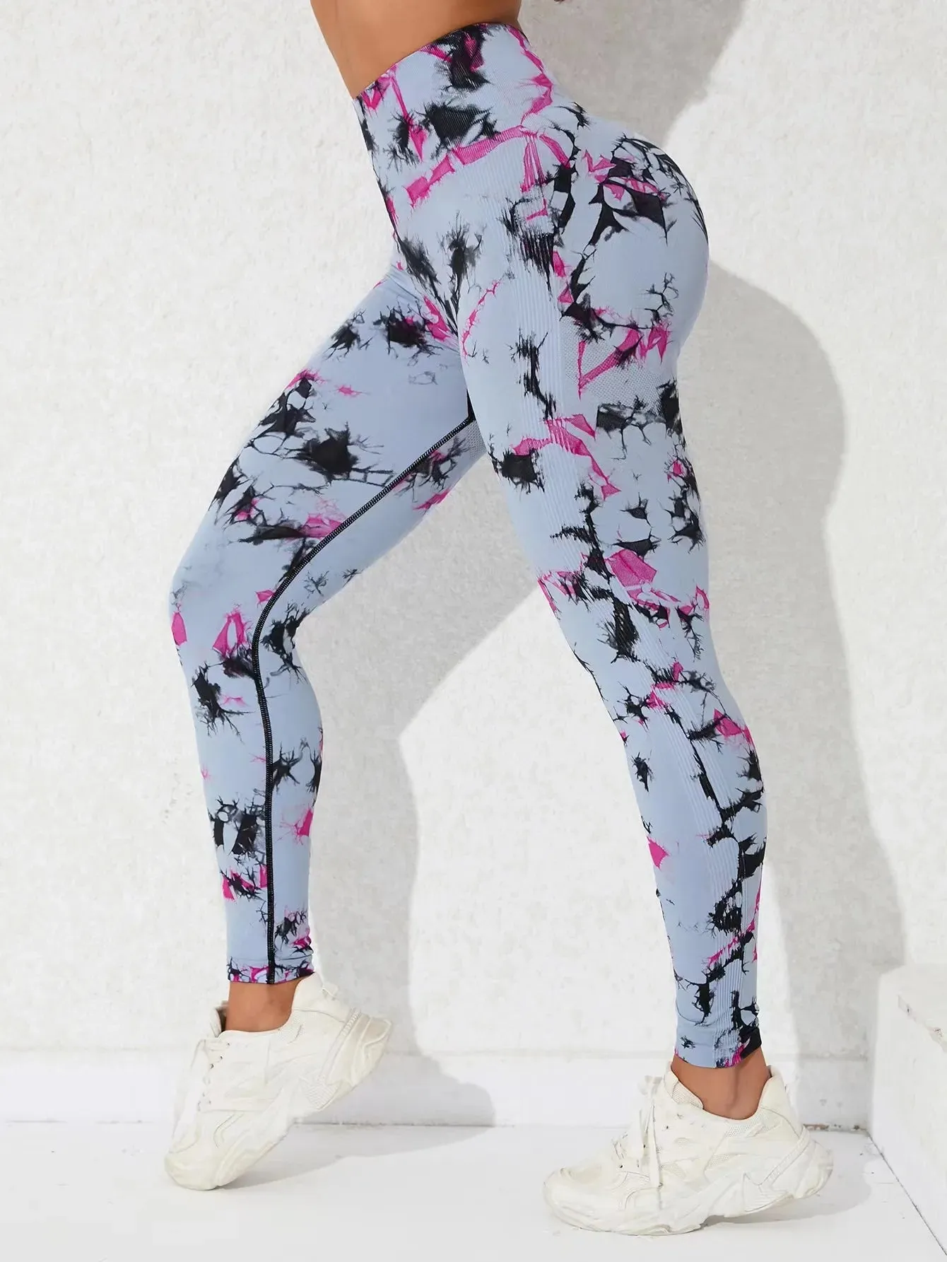 Tie Dye Seamless Leggings Women for Gym Yoga Pants Push Up Workout Sports Leggings  High Waist Tights Ladies Fitness Clothing