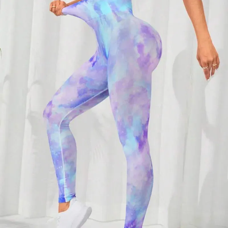 Tie Dye Seamless Leggings Women for Gym Yoga Pants Push Up Workout Sports Leggings  High Waist Tights Ladies Fitness Clothing