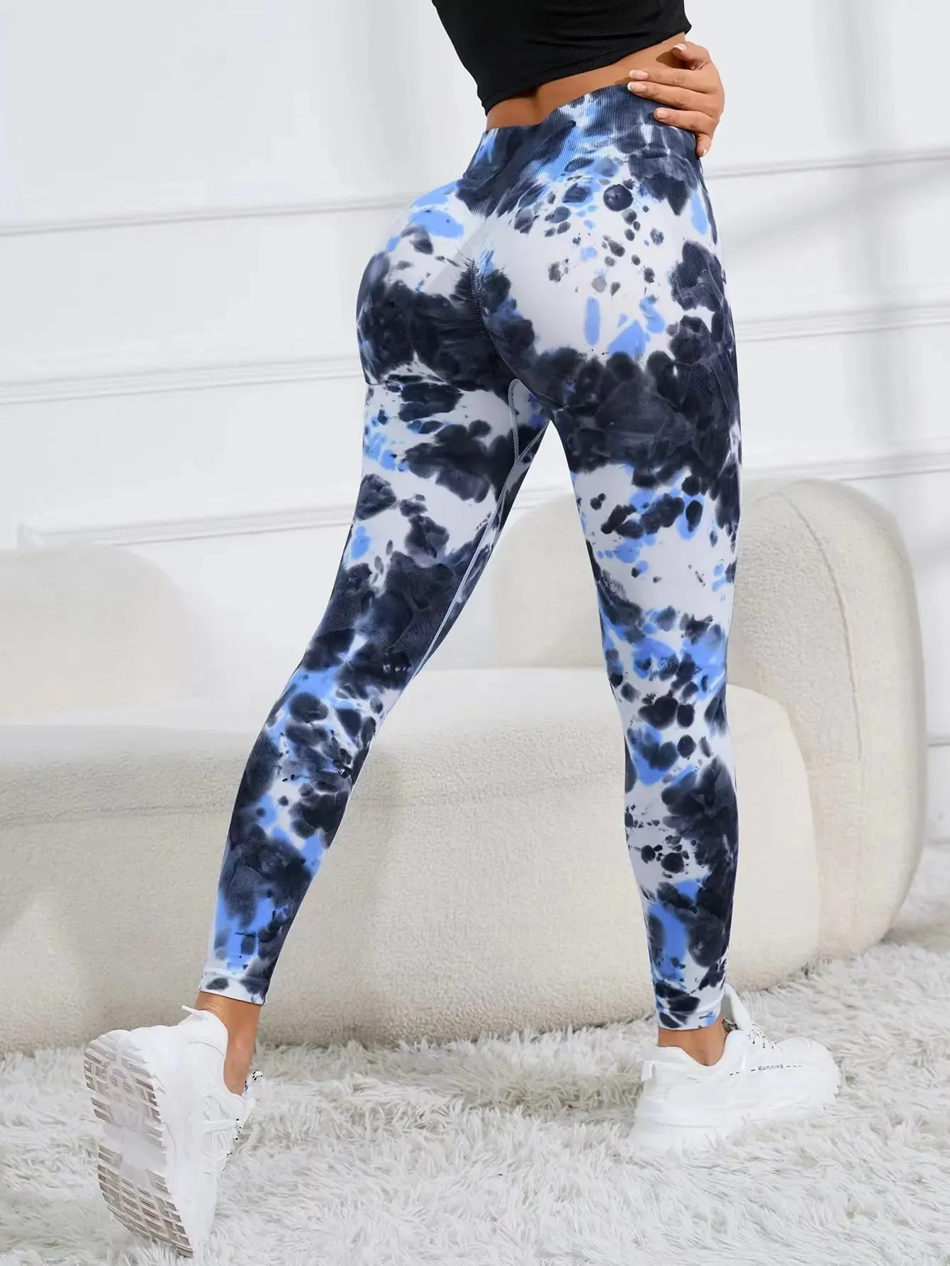 Tie Dye Seamless Leggings Women for Gym Yoga Pants Push Up Workout Sports Leggings  High Waist Tights Ladies Fitness Clothing