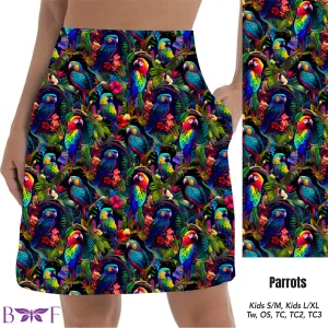 Tropical Parrot Skorts with pockets