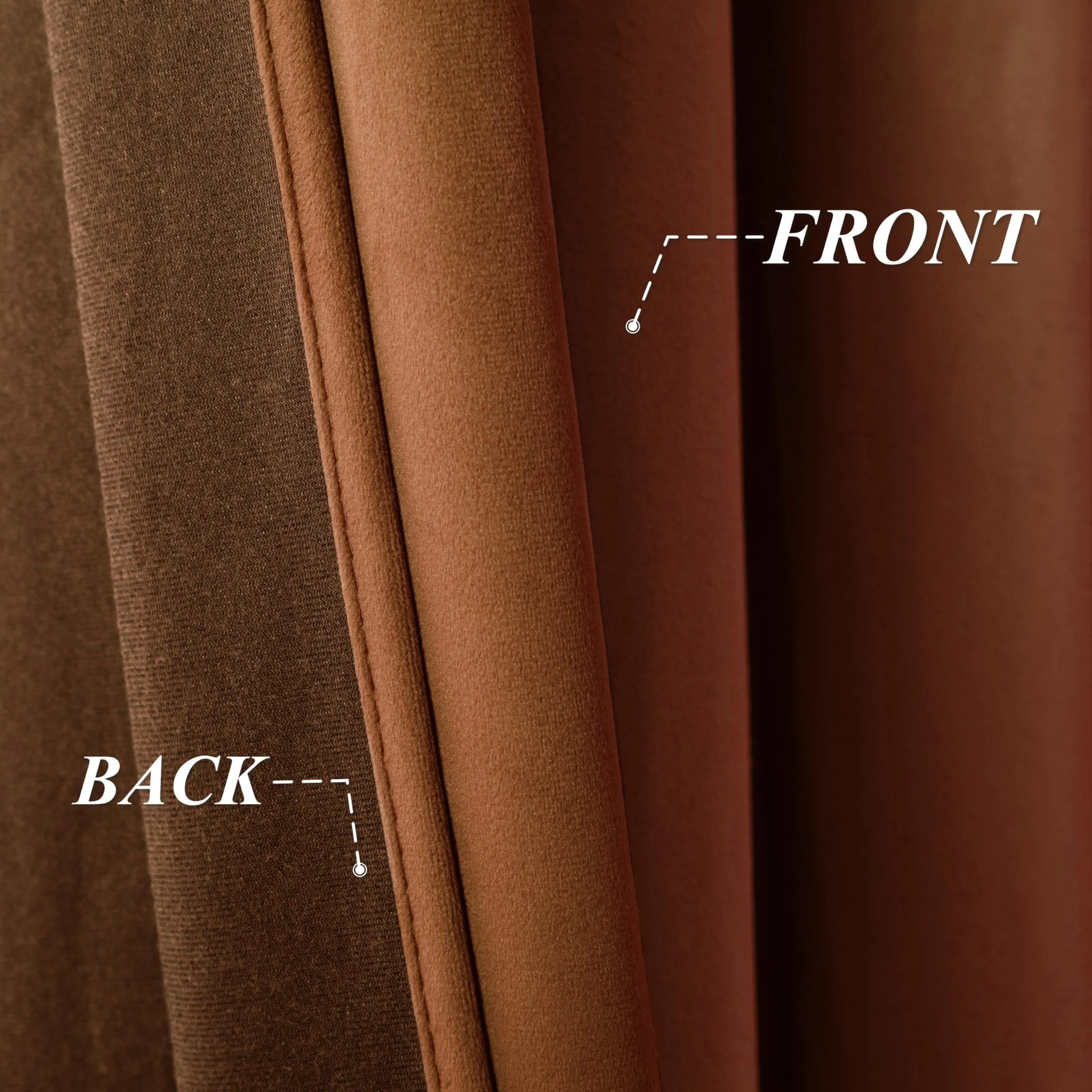 Velvet Curtains Brown Room Darkening Curtains 2 Panel Set Super Soft Luxury Grommet Curtains Thermal Insulated Blackout Drapes For Living Room Bedroom