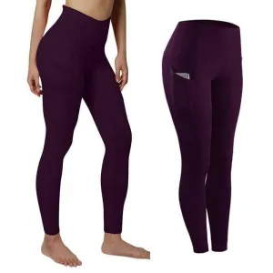 Women Seamless Elastic Yoga Pants Female High Waist Solid Color Pocket Leggings Fashion Casual Workout Sport Joggers Gym Tights