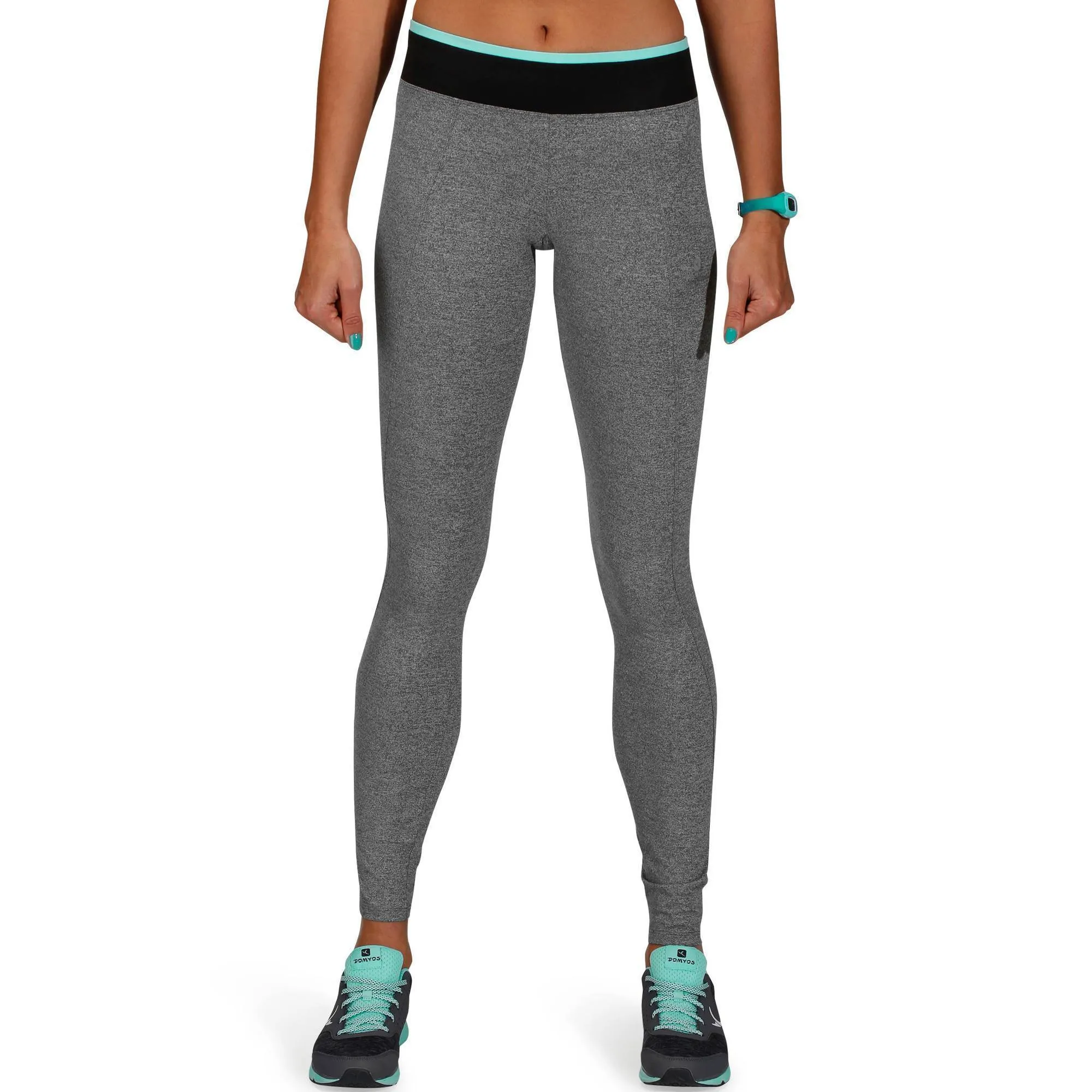 Women's Cardio Fitness Leggings with Contrasting Waistband Energy