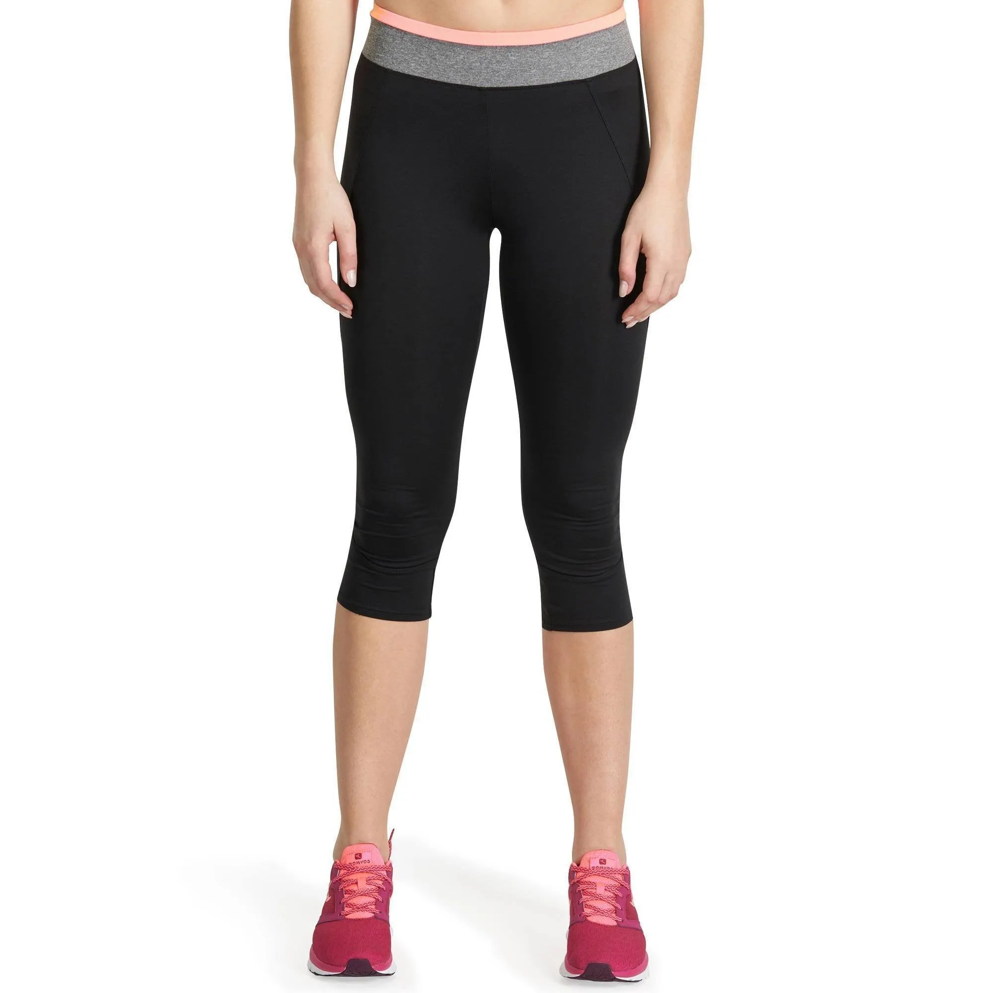 Women's Fitness 7/8 Leggings with Contrasting Waistband Energy