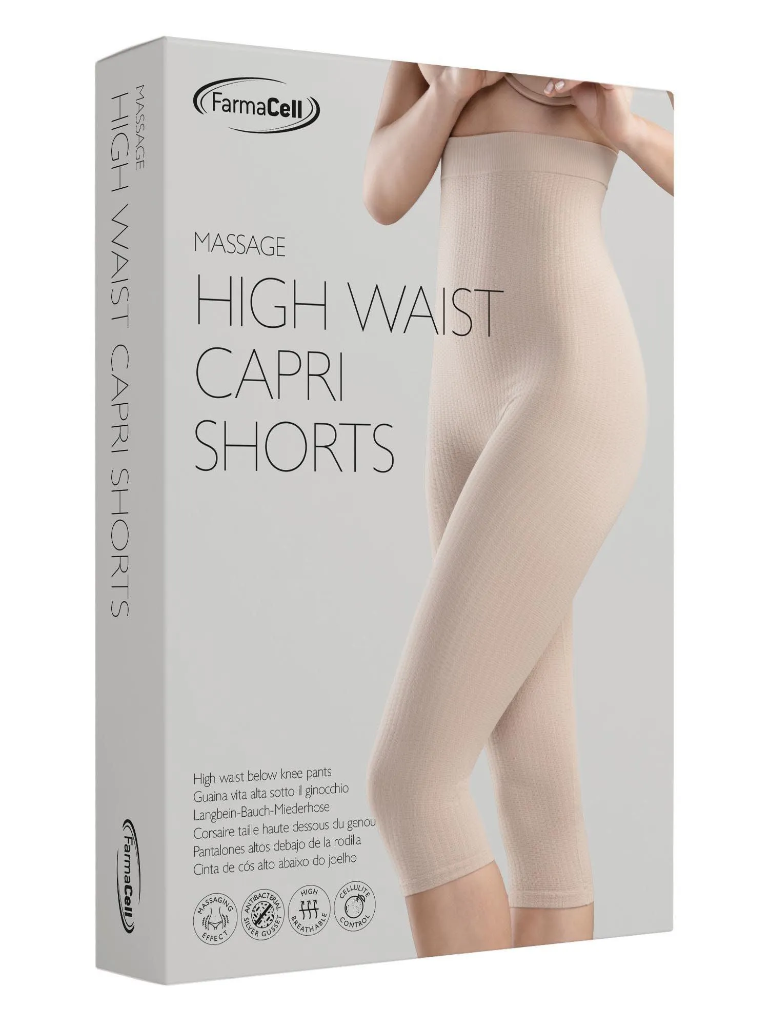 Women's high-waisted anti-cellulite micromassage capri leggings